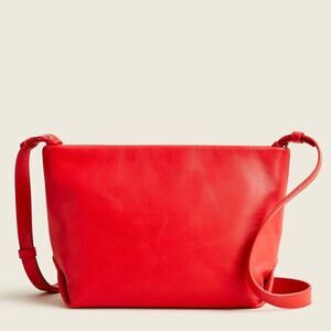 J.Crew Oslo Soft Leather Crossbody Bag Adjustable Strap Holiday Red